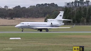 RAAF Dassault Falcon 7X Departs Canberra Airport on 26 March 2023