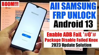 Samsung Android 13 FRP Bypass/Unlock 2023 With FRP Tool Enable Adb Fail Solution
