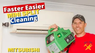How to clean your ductless mini split AC faster and easier (Mitsubishi) Port-A-Blaster