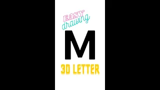 How to draw 3D letter "M" | easy drawing 3d letters | step by step for Beginners #Shorts