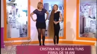 Thick calf length curly hair - Cute Romanian Christina Popescu