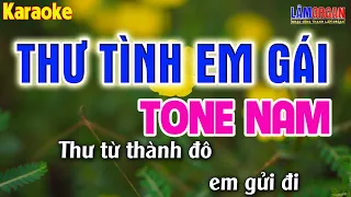 Thư Tình Em Gái Karaoke [ Tone Nam ] Beat Karaoke Nhạc Sống 2022 | Lâm Organ