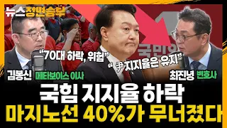 [정면승부] 국힘 지지율 하락 마지노선 40%가 무너졌다 _240524