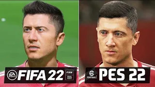 FIFA 22 vs eFootball 22 Bayern Munich Player Faces Comparison