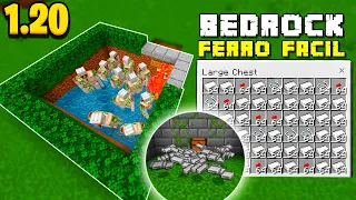 NOVA MELHOR FARM de FERRO PARA O MINECRAFT BEDROCK 1.20+