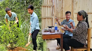 Gardening, planting trees and enjoying a warm meal with Kien Ka and his mother