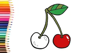 Fun & Easy Cherry Drawing Tutorial For Kids! 🍒 | Learn How To Easily Draw Cherries