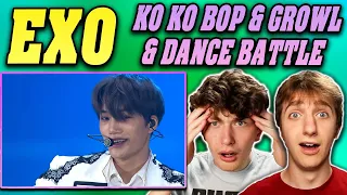 EXO 'Ko Ko Bop + Growl + Baekhyun and Xiumin Dance Battle' REACTION!!