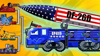 SON OF AMERICA : American Ballistic Missile DF - 26D VS Iron Man/Captain Zombie | Arena Tank Cartoon