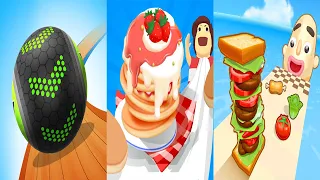 Going Balls VS Pancake Run VS Sandwich Runner Android iOS Gameplay Level 761-765