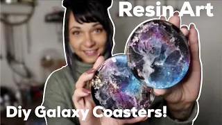 Resin Art (Galaxy Coasters Using Epoxy Resin and Alcohol Ink DIY)