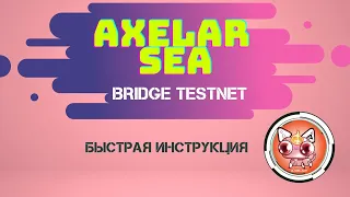 Axelar Sea Bridge Testnet | Короткая и быстрая инструкция