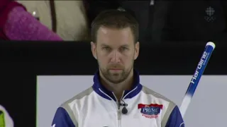 #broomgate Gushue's single sweeper theory, inverted fabric, uncomfortable moments (2015 Masters)