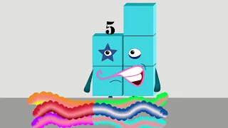 Number block Animation | Number 5 and Number 4 Eating Jelly