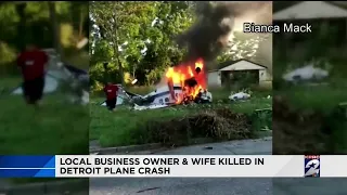 Local business owner, wife killed in Detroit plane crash