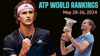 This Week ATP Rankings, 2024 May 20-26. Top 10 Tennis Players in World Rankings after Italian Open