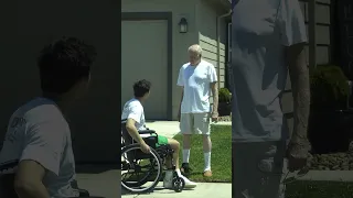 Ding Dong Ditching In a Wheelchair!😂 #viral #shorts #prank