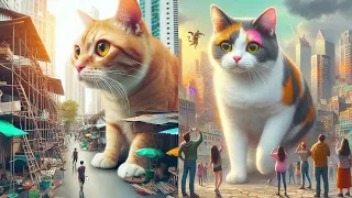 Cute Cat Becomes a Giant😭 | Cat stories ! (Compilation) #cat #cute #ai