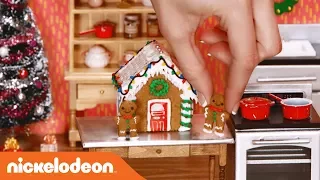 Tiny Kitchen Treats: Tiny Gingerbread House 🏚 & Men | Tiny Christmas | Nick
