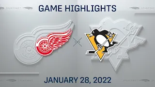 NHL Highlights | Red Wings vs. Penguins - Jan 28, 2022