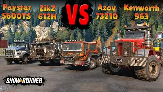 Kenworth 963 vs ZikZ 612H vs Azov 73210 vs Paystar 5600TS | Snowrunner