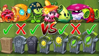 PvZ2 Challenge - How Many Plant's Can Defeat 7 Different Gravestone Using Only 1 Plant Food?