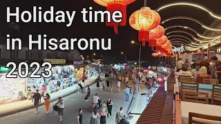 Holiday time in Hisaronu. Was it busy? Have a look at the town with the bright lights. Iyı Bayramlar