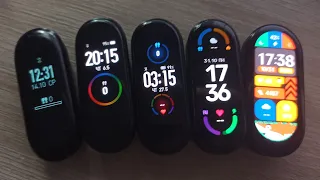 Сравниваю Mi Band 3, 4, 5, 6, 7 и их зарядки