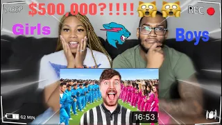 Mr.Beast 100 Girls Vs 100 Boys For $500,000 REACTION