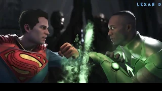 Injustice 2 - Супермен против Зелёных Фонарей (Хэл и Джон) - Intros & Clashes (rus)