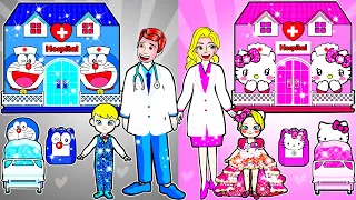 [🐾paper dolls🐾] Poor vs Rich vs Giga Rich Pregnant in the Hospital | Rapunzel Family 놀이 종이