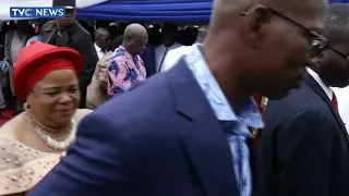 (WATCH) Rivers Cultural Groups Entertain Wike, Wamakko At Flyover Inauguration