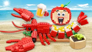 (1 Hour) Best Of Mukbang with Giant King Lobster  & Fast Food Collection || Stop Motion & LEGO ASMR