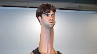 Man with the Longest Neck in the World Works Out