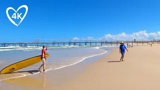 4K Beach Walk - The Spit - Gold Coast Australia - Virtual Walk - Treadmill Background