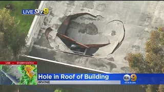 Rains Leave Massive Hole In Roof Of Irvine Building