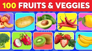 Guess 100 Fruits and Vegetables in 3 seconds 🍓 Guess The Fruit Quiz 🍍