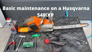 Basic maintenance on a Husqvarna 540iXP chainsaw