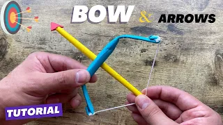 BOW AND ARROWS PAPER CRAFT ORIGAMI WORLD WEAPON TUTORIAL | DIY BOW AND ARROWS ORIGAMI ROBIN HOOD ART