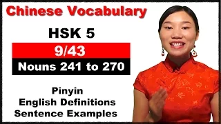 HSK 5 Course - Complete Chinese Vocabulary Course - HSK 5 Full Course - Nouns 241 to 270 / (9/43)