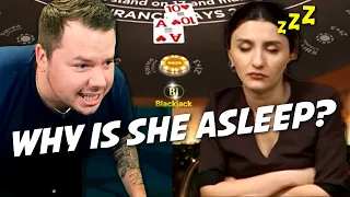 Dealer FALLS ASLEEP During a High Stakes Blackjack Session!