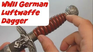 World War II German Nazi Luftwaffe Dagger Brown Handle Airforce Knife Sword WWII WW2