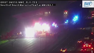 Deadly crash shuts down all lanes of I-75 in Cobb County | Live updates