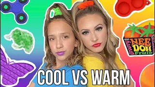 WARM 🧡☀️ VS COOL 💜🦋 COLOR FIDGET SHOPPING CHALLENGE!