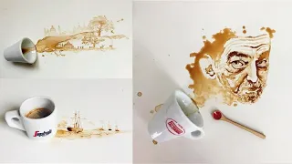 Would you like some coffee? Charming drawings created using coffee stains