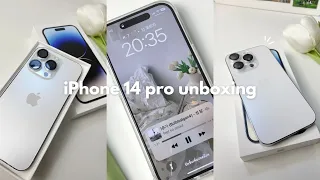 iphone 14 pro unboxing (silver) 🤍 | setup + camera test 🌷 (𝒂𝒆𝒔𝒕𝒉𝒆𝒕𝒊𝒄)