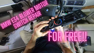 Free blower motor resistor/switch fix for BMW E34's and E32's