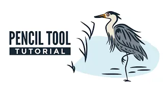 Inkscape tutorial  Pencil tool Heron Vector illustration