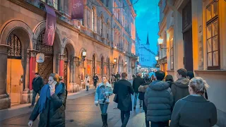 Evening Walk in Vienna, January 2024 | 4K HDR