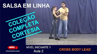 SALSA EM LINHA ON 1 - Aula completa cortesia - Iniciante nível 1- Aula 2  - CROSS BODY LEAD